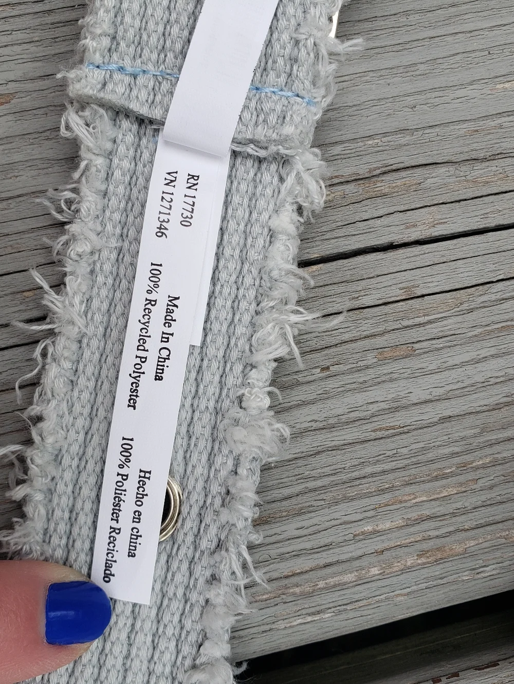Wild Fable Blue Distressed Frayed Edge Belt Size X-Small - NWT